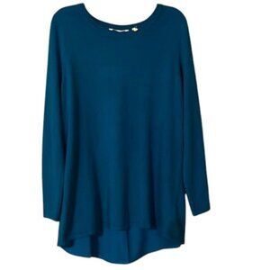 NWOT Soft Surroundings Sirena Sweater Poseidon Blue Wool Alpaca Scoopneck